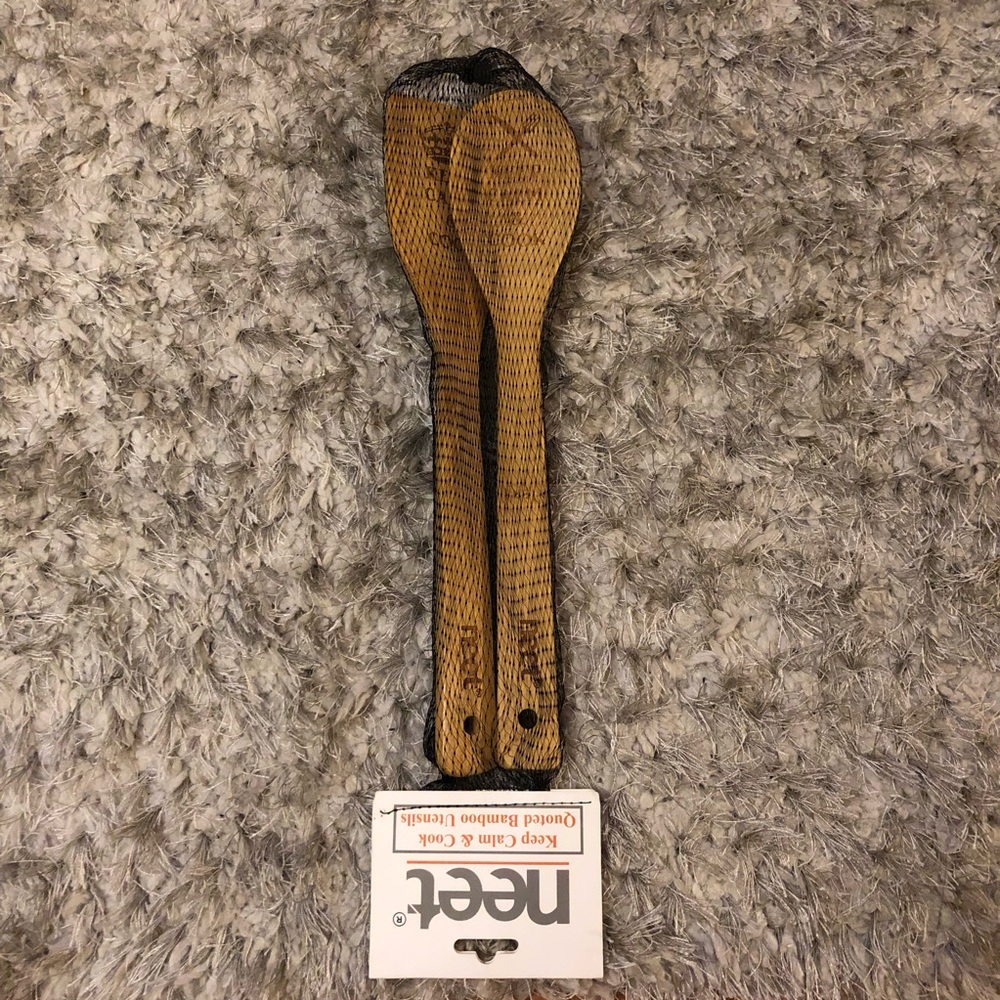 Neet Bamboo Cooking Utensils “keep calm & cook”Set